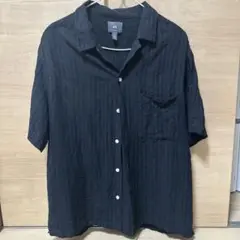 H&M レギュラーフィット 半袖シャツ 黒 M