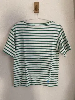 ORCIVAL ボーダーカットソー Tシャツ ボートネック 半袖 生成り 緑