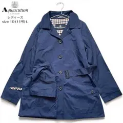 美品 Aquascutum レディース レインコート Navy/紺 10