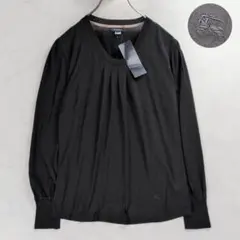 タグ付き美品 XL✨ バーバリーロンドン シルク混 ノバチェック カットソー 黒