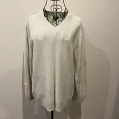 UNIQLO Vネック長袖ニット Mサイズ ホワイト