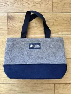 LOGOS フェルトトートバッグ グレー/ネイビーのサムネイル