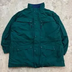 80s 90s　L.L.Bean　マウンテンジャケット　XL　緑　無地　古着