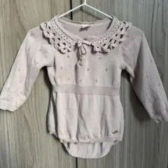 tete a tete ベビー ニット ロンパース 80cm ピンク 秋服