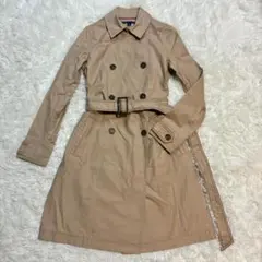 トミーヒルフィガー トレンチコート ダブルボタン ロング ベルト付き ベージュ