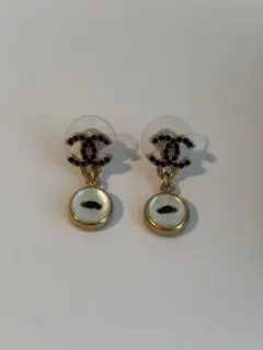 【新品 未使用】シャネル CHANEL ココマークとパール調ドロップピアス