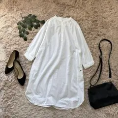 5054❃ドゥーバスバイペルソディア❃シャツワンピース【LL】ハーフボタン/刺繍