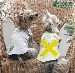 LOGOS ロゴス 線描きプリントタンク 犬服 ドッグウェア　S タグ付きのサムネイル
