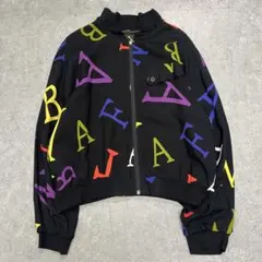 1990s EURO Alphabet Print Bomber Jacket