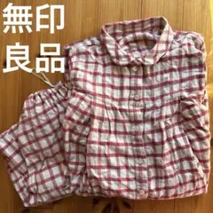 無印良品マタニティ　パジャマ上下　産前産後も使える　赤　チェックM-L