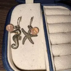 ハワイアンジュエリー　ヒトデ型×タツノオトシゴピアス