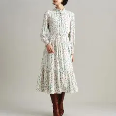 美品♡ダイアグラム　ロング丈ワンピース　花柄　レース　ベルト　カットワーク カットワークレース ワンピース ロングワンピース[品番