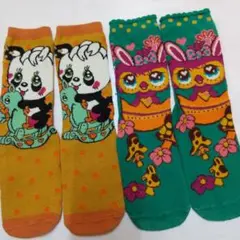 キッズ靴下セット カラフル柄 2足