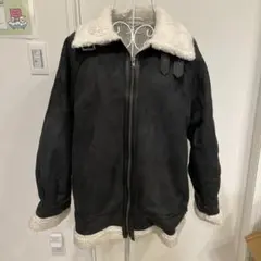 （新品）EGOIST ボア襟 ブラック スエード風ジャケット