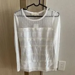 値下げしました！MICHAEL KORS 長袖レースTシャツ ホワイトのサムネイル