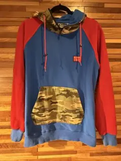 <<XLARGE>>フリースパーカー M 青/赤/迷彩