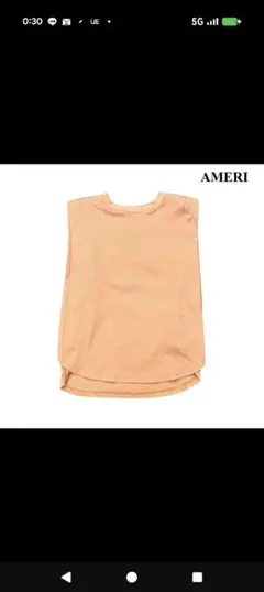 AMERI アメリ カットソー ノースリーブ サーモンピンクのサムネイル