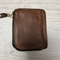 レザー L字ファスナー コインケース ブラウン