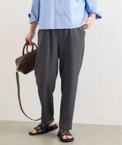 ウールライクストレッチイージーテーパードパンツ