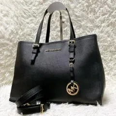 マイケルコース 2way ショルダーバッグ サフィアーノレザー ブラック