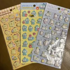 ポムポムプリン・ハンギョドン・ポチャッコ ぷくっとシール3枚セット
