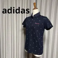 adidas レディース ポロシャツ ネイビー　ゴルフウェア