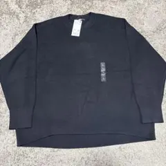 新品未使用　ユニクロwomanスムースコットンリラックスクルーセーターL黒