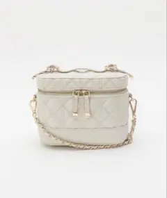 【RANDA】キルティング2WAYバニティバッグ ホワイト