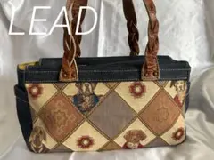 【LEAD】　リード　ハンドバッグ　本革持ち手　日本製　犬柄のサムネイル
