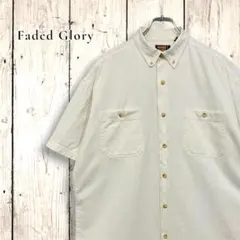 FADED GLORY★半袖シャツ★白無地★ワントーン★BD★US古着★厚手のサムネイル
