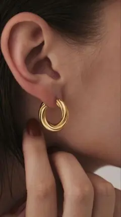 CENE ゴールド フープピアス 新品