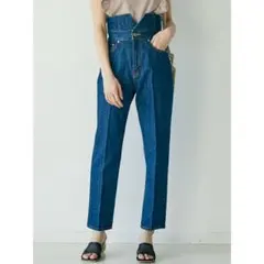 LagunaMoon ハイウエストデザインデニムパンツ ブルー Mのサムネイル
