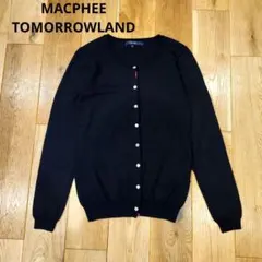 MACPHEE マカフィークルーネックカーディガン 1 ブラック ウール