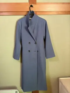 ウール混合 ダブルブレスト ロングコート