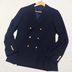 【希少】OBLEKT コンフォートダブルブレステッドブレザー 金ボタン 紺ブレ
