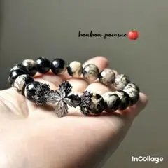 ブラックのクロスとパームルートアゲート