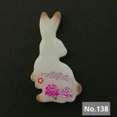 帯留め＊うさぎ＊和柄の花(ブローチに変更可能）