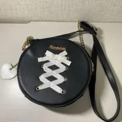 リッカリッカ　リボンデザイン 黒ショルダーバッグ　ミニポーチ付き