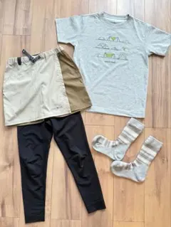キッズ⭐︎140⭐︎モンベル⭐︎トレッキングウェアセット⭐︎Tシャツ⭐︎パンツ⭐︎ソックス
