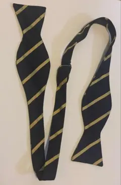 金色ストライプネイビーブルー　サイズ調整可能　蝶ネクタイ ブルックスブラザーズ