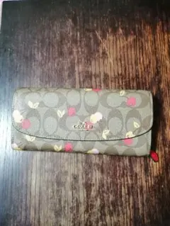 COACH コーチ 長財布 財布 シグネチャー チェリー