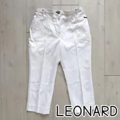【LEONARD】レオナール 白ホワイト ウエストゴム パンツ センタープレスのサムネイル