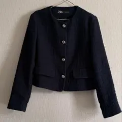 ZARA メタルボタン　ツイードジャケット