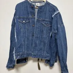 niko and..ダメージ加工デニムジャケット インディゴブルー