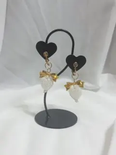 ハートビーズ イヤリング