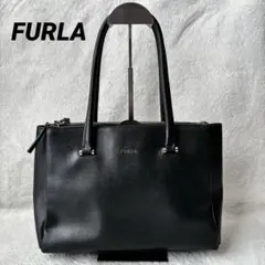 FURLA フルラ レザー トートバッグ ブラック 黒 本革 鞄 レディース