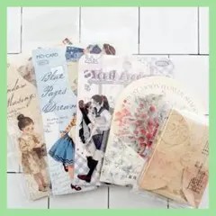 C コラージュ素材　5点セット まとめ売り　ステッカー　紙もの シール