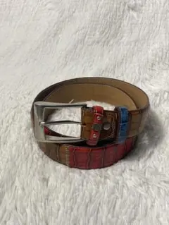 美品✨️　glamb　Gaudy belt パッチワーク ベルト ステッチ 蒐*）様 未使用品✨️ glamb Gaudy ベルト パッチワーク ステッチ