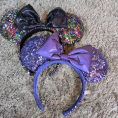 ミッキーマウス耳型カチューシャセット（スパンコール）