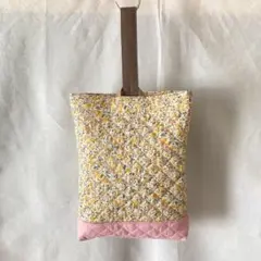 小花柄 シューズバッグ 上履き入れ H25×W18×D4